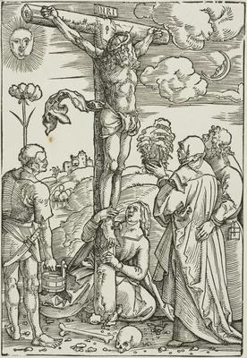 Christ on the Cross with Mary, John, the Magdalen, and Stephen — Hans Baldung Grien
