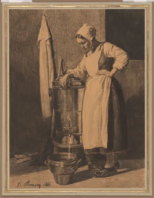 Servant Drawing Water from the Fountain — François Bonvin