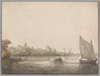 View of IJsselmonde Seen Across the New Maas — Aelbert Cuyp