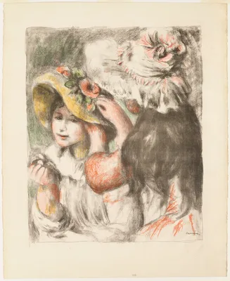 Pinning the Hat — Pierre-Auguste Renoir