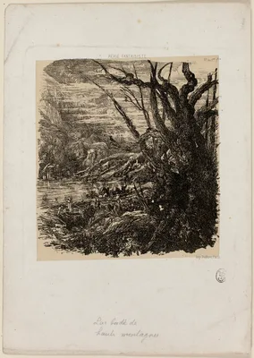 Lake in the Mountains, from Revue Fantaisiste — Rodolphe Bresdin