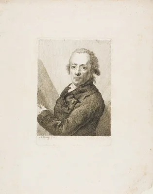 Self-Portrait Before an Easel — Anton Graff