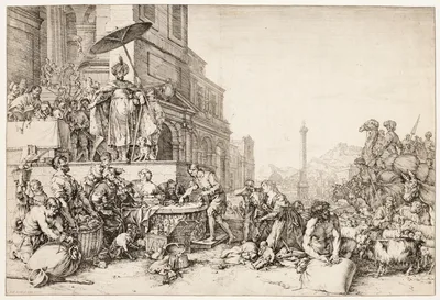 Joseph Distributing Grain to Egypt — Bartholomeus Breenbergh