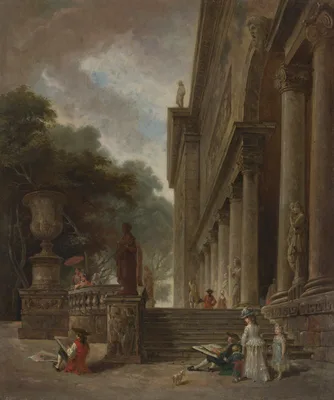 Colonnade and Gardens of the Medici Palace — Style of Hubert Robert