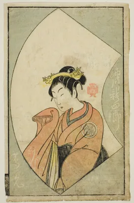 The Actor Anegawa Shinshiro II, from "A Picture Book of Stage Fans (Ehon butai ogi)" — Katsukawa Shunshō