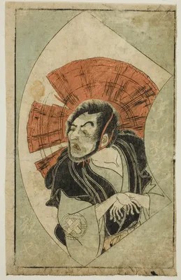 The Actor Nakamura Utaemon I, from "A Picture Book of Stage Fans (Ehon butai ogi)" — Katsukawa Shunshō