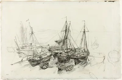 Fishing Boats at Granville — Théodore Rousseau