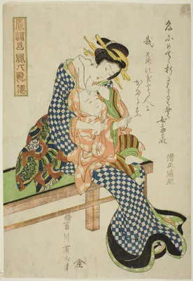 Sojo Henjo, from the series "Fashionable Children as the Six Immortal Poets (Furyu kodakara rokkasen)" — Kikukawa Eizan