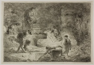 Tobit Burying the Dead — Giovanni Benedetto Castiglione