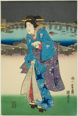 Evening Amusements at Ryogoku in the Eastern Capital (Toto Ryogoku yoasobi no zu) — Toyohara Kunichika