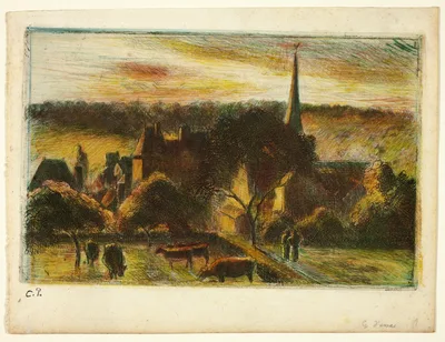 Church and Farm at Éragny — Camille Pissarro