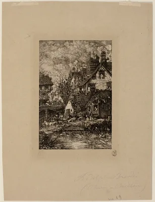 Entering a Village, from Revue Fantaisiste — Rodolphe Bresdin
