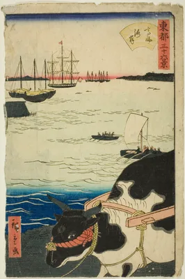 The Beach at Takanawa (Takanawa kaigan), from the series "Thirty-six Views of the Eastern Capital (Toto sanjurokkei)" — Utagawa Hiroshige II