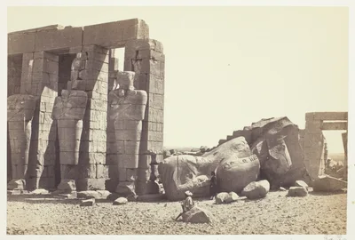 Osiride Pillars and Great Fallen Colossus — Francis Frith