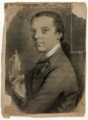 Young Man Holding Statuette — John Russell