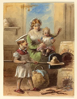 Boy Baking Bread — Hablot Knight Browne