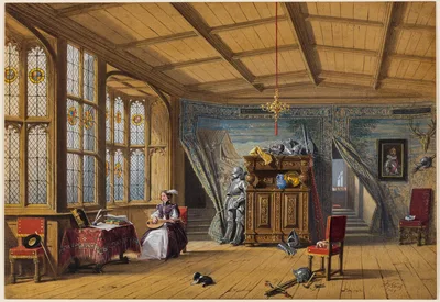 Room Leading to the Chapel, Knowle, Kent — Joseph Nash
