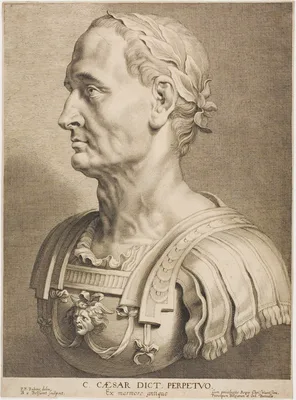 Julius Caesar, Perpetual Dictator, from Twelve Famous Greek and Roman Men — Boetius à Bolswert