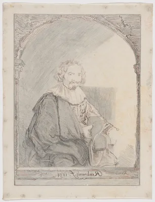Study for Portrait of a Man in an Armchair, from Collection d'imitations de Dessins d'après les Principaux Maîtres Hollandais et Flamands — Christian Josi