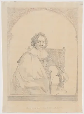 Study for Portrait of a Man in an Armchair, from Collection d'imitations de Dessins d'après les Principaux Maîtres Hollandais et Flamands — Christian Josi