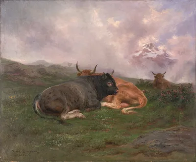 Cattle at Rest on a Hillside in the Alps — Rosa Bonheur
