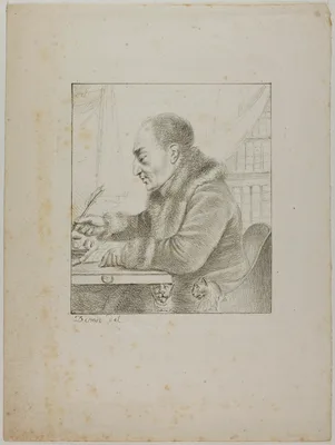Portrait of Volney Dipping his Pen — Vivant Denon