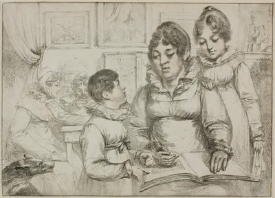 Family Group (Woman Reading to Two Children) — Vivant Denon
