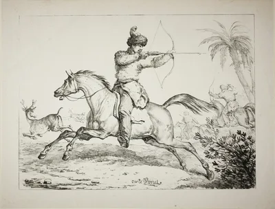Kalmouk Archers Hunting Deer — Carle Vernet