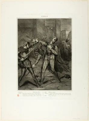 Villain, Thou Diest, plate ten from Othello — Théodore Chassériau