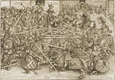 The Third Tournament, with Knights Breaking Lances — Lucas Cranach the Elder