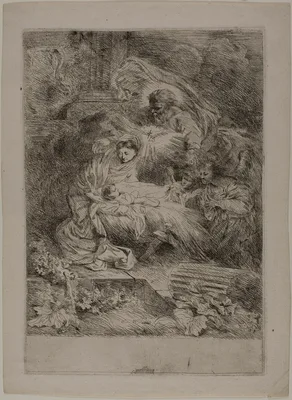 The Nativity with God the Father and Angels — Giovanni Benedetto Castiglione