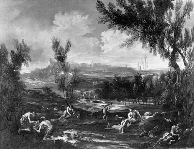 Arcadian Landscape with Figures — Alessandro Magnasco