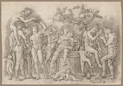Bacchanal with a Wine Vat — Andrea Mantegna