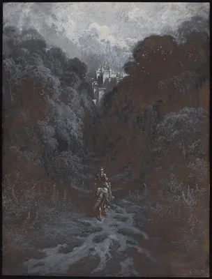 Sir Lancelot Approaching the Castle of Astolat — Gustave Doré