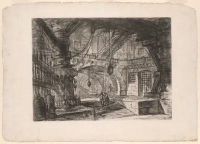 The Pier with Chains, plate 16 from Imaginary Prisons — Giovanni Battista Piranesi