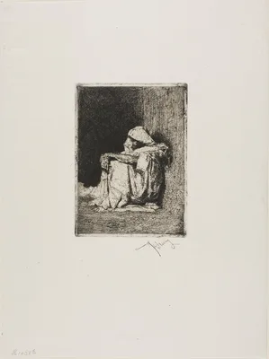Arab Seated, His Hands Crossed on His Knees — Mariano Fortuny Marsal