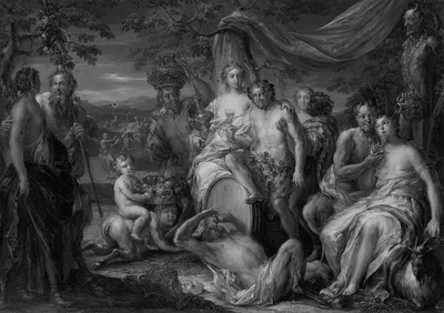 Nymphs and Satyrs Drinking — Johann Georg Platzer