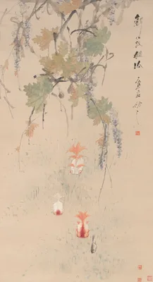 Wisteria and Goldfish 紫藤金魚圖 — Xu Gu