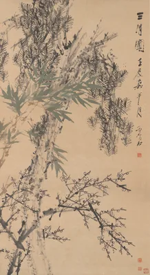 Plum, Pine, and Bamboo — Xu Gu
