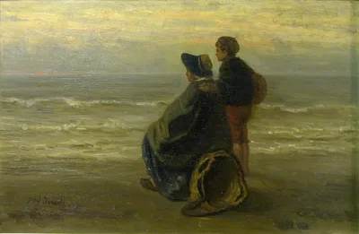 Mother and Child on a Seashore — Jozef Israëls