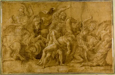 Menelaus Holding the Body of Patroclus — Giulio Romano