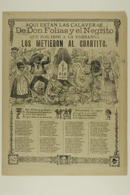 Aquí están las calaveras de Don Folias y el Negrito (Here Are the Calaveras of Don Folias and El Negrito) — José Guadalupe Posada