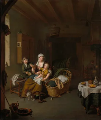 A Mother Feeding her Child (The Happy Mother) — Willem van Mieris