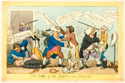 Battle of Barbers and Surgeons — Isaac Cruikshank