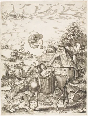 The Donkey Laden with Food, from Emblematic Figures of Animals — Adriaen van de Venne