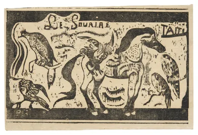 A Horse and Birds, headpiece for Le sourire — Paul Gauguin