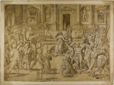 Pope Sylvester Blessing the Emperor Constantine — Giulio Romano