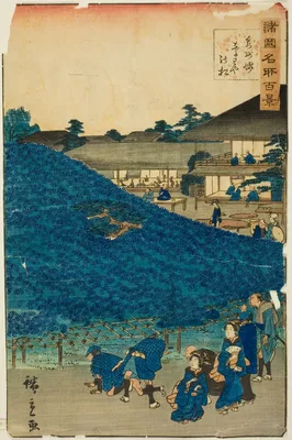 The Naniwaya Pine Tree at Sakai in Izumi Province (Senshu Sakai Naniwaya no matsu), from the series "One Hundred Famous Views in the Various Provinces (Shokoku meisho hyakkei)" — Utagawa Hiroshige II