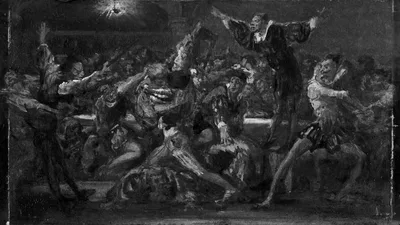 The Carousal (Scene from Faust?) — French School