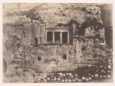 Jerusalem, Valley of Josaphat, Tomb of St. James (Jérusalem, Vallée de Josaphat, Tombeau de Saint Jacques) — Auguste Salzmann